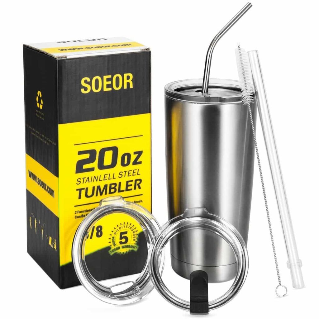 Soeor stainless Steel Tumbler With Spill Proof straw